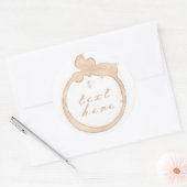 コーヒーカップコーヒーの汚れ ラウンドシール (封筒)