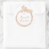 コーヒーカップコーヒーの汚れ ラウンドシール (バッグ)