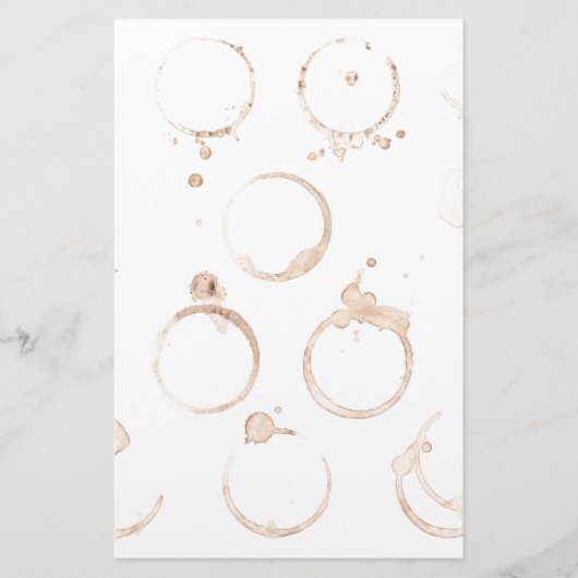 コーヒーカップコーヒー染み 便箋 (正面)