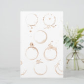 コーヒーカップコーヒー染み 便箋 (スタンド正面)