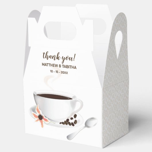 コーヒーカップコーヒー豆 |さん結婚ありがとう フェイバーボックス (オープン)