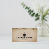 コーヒーカップコーヒー豆 名刺 (スタンド正面)