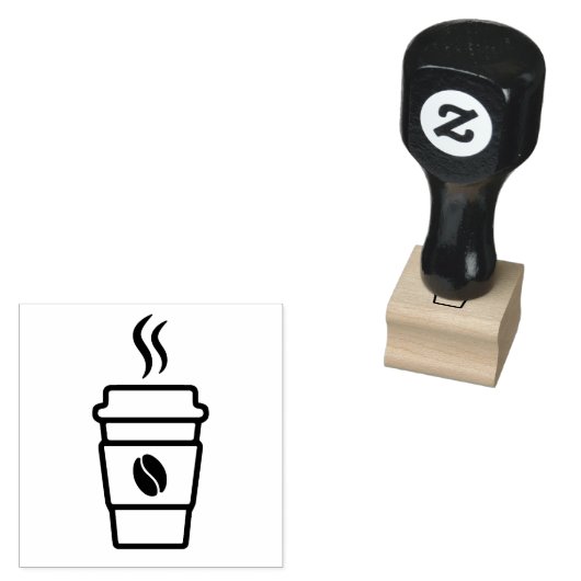 コーヒーカップシルエット ラバースタンプ (押印)