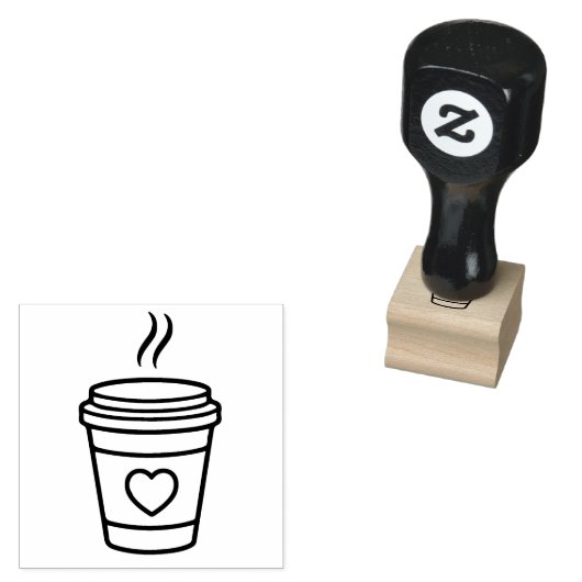 コーヒーカップシルエット ラバースタンプ (押印)