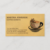 コーヒーカップスプラッシュ |コーヒー豆パターン 名刺 (正面)