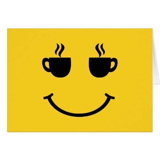 コーヒーカップスマイルグリーティングカード (正面横)