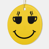 コーヒーカップスマイル セラミックオーナメント (左)