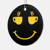 コーヒーカップスマイル セラミックオーナメント (左)