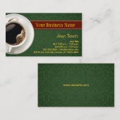 コーヒーカップダマスクグリーン名刺 名刺 (正面/裏面)