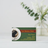 コーヒーカップダマスクグリーン名刺 名刺 (スタンド正面)