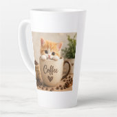 コーヒーカップチャームの子猫 カフェラテマグ (左アングル)