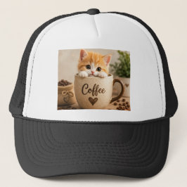 コーヒーカップチャームの子猫 キャップ
