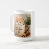 コーヒーカップチャームの子猫 コーヒーマグカップ (正面左)