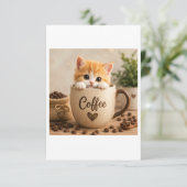 コーヒーカップチャームの子猫 サンキューカード (スタンド正面)