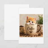 コーヒーカップチャームの子猫 サンキューカード (正面/裏面)
