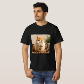 コーヒーカップチャームの子猫 Tシャツ (正面フル)