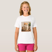 コーヒーカップチャームの子猫 Tシャツ (正面フル)