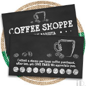 コーヒーカップチョークロイヤリティプログラム(3ドット) ロイヤリティカード