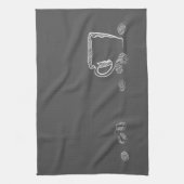 コーヒーカップチョーク キッチンタオル (縦)