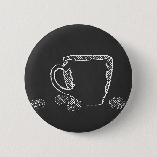 コーヒーカップチョーク 缶バッジ (正面)