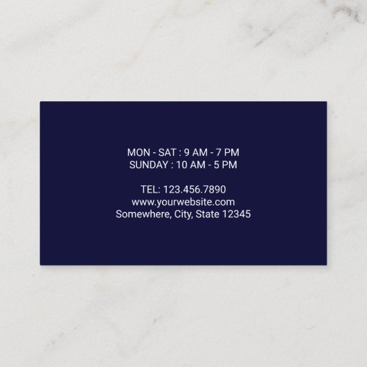 コーヒーカップネイビーブルーカフェ顧客ロイヤリティ  ロイヤリティカード (裏面)