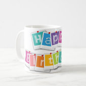 コーヒーカップハッピーバースデーお祝い コーヒーマグカップ (正面左)