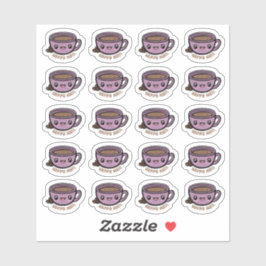 コーヒーカップハッピーメールカスタムカットビニールシール シール