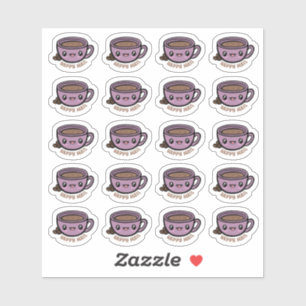 コーヒーカップハッピーメールカスタムカットビニールシール シール