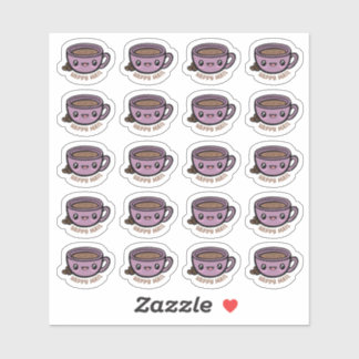 コーヒーカップハッピーメールカスタムカットビニールシール シール