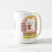 コーヒーカップハート付き引用文 コーヒーマグカップ (正面右)