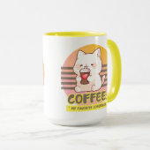 コーヒーカップハート付き引用文 マグカップ (正面右)