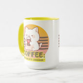 コーヒーカップハート付き引用文 マグカップ (正面左)