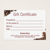 コーヒーカップハート型フォームクッキーギフトカード (裏面)