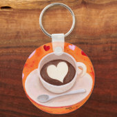 コーヒーカップハート キーホルダー (正面)