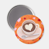 コーヒーカップハート マグネット (正面/裏面)