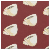 コーヒーカップパターン ファブリック (クローズアップ)