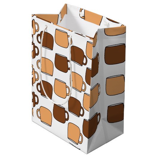 コーヒーカップパターン ミディアムペーパーバッグ (裏面アングル)