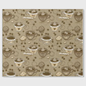 コーヒーカップパターン ラッピングペーパー (フラット)
