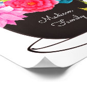 コーヒーカップピンク赤い花キッチンポスター ポスター (角)