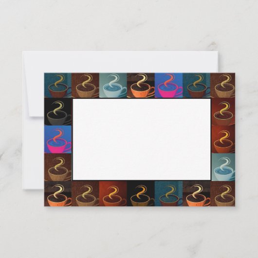 コーヒーカップフラットノートカード ノートカード (正面)