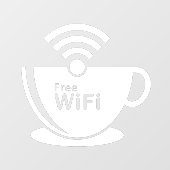 コーヒーカップフリーWi-Fiコーヒードーナツ店ホワイト ウィンドウサイン (シート)