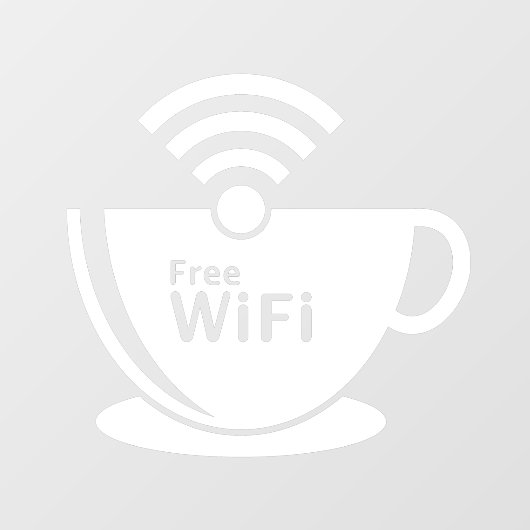 コーヒーカップフリーWi-Fiコーヒードーナツ店ホワイト ウィンドウサイン (シート)