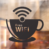 コーヒーカップフリーWi-Fiコーヒードーナツ店 ウィンドウサイン (シート2)