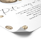 コーヒーカップブライダルシャワーそのゲームにリングを置く ポスター (角)