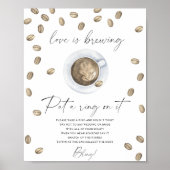 コーヒーカップブライダルシャワーそのゲームにリングを置く ポスター (正面)