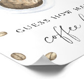 コーヒーカップブライダルシャワーコーヒー豆の数 ポスター (角)