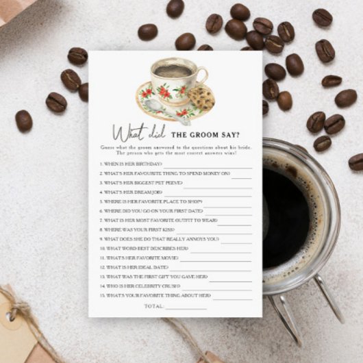 コーヒーカップブライダルシャワー新郎は何と言った