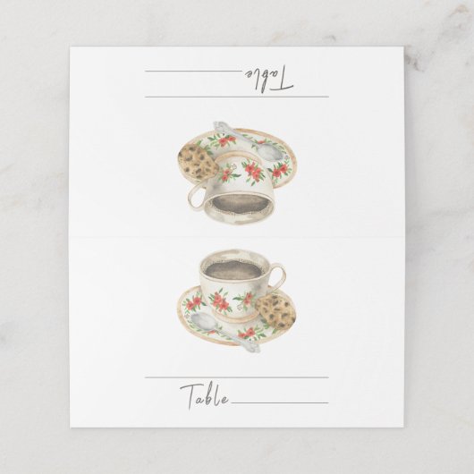 コーヒーカップブライダルシャワー-結婚座席表 プレイスカード (外部開封)