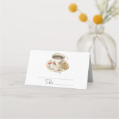 コーヒーカップブライダルシャワー-結婚座席表 プレイスカード (正面)