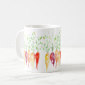 コーヒーカップマグカップ – 水彩家宝ニンジン コーヒーマグカップ (正面左)